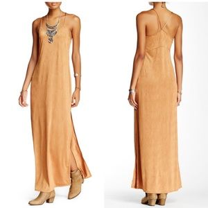 Free People Intimately Ginger Gold She Moves Maxi Slip Dress